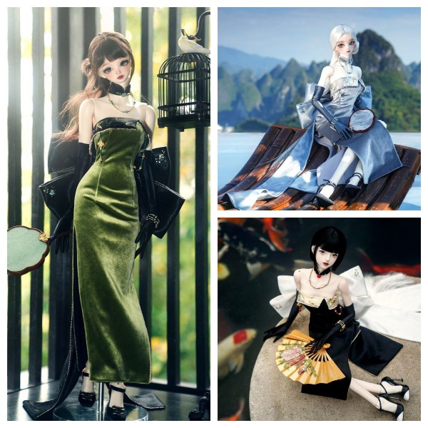 Velvet chi-pao dress doll outift LIMITED【Choomic BJD】SD13 SD16 1/3 girl doll outfit set