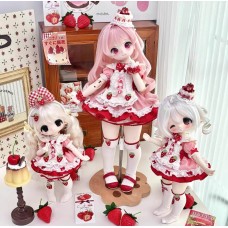 Strawberry egg tart doll outift STOCK LIMITED【Xianyu】1/4 1/6 MSD YOSD size girl doll dress