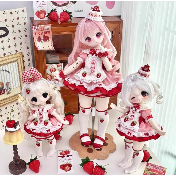 Strawberry egg tart doll outift STOCK LIMITED【Xianyu】1/4 1/6 MSD YOSD size girl doll dress