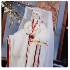 White plum blossom Hanfu doll outift LIMITED【月露栀音/Yueluzhiyin】70cm ID75 MSD 1/4 size doll outfit