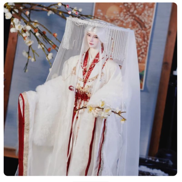 White plum blossom Hanfu doll outift LIMITED【月露栀音/Yueluzhiyin】70cm ID75 MSD 1/4 size doll outfit