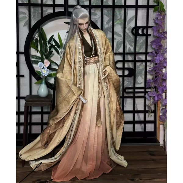Wind Sand golden Hanfu doll outift LIMITED【Yang Shan Xue/仰山雪】70cm SD17 ID75 uncle size doll outfit