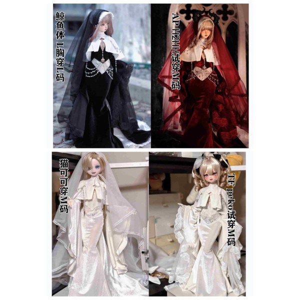 Black Room-nun doll outift LIMITED【WAG耗子屋】MSD 1/4 size girl doll BJD outfit set Black Room-nun doll outift LIMITED【WAG耗子屋】MSD 1/4 size girl doll BJD outfit set