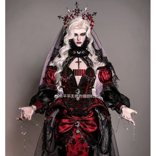 Master of Blood Moon fishbone doll dress set LIMITED【LaLa/辣拉落蜡腊】75cm SD17 SD13 BJD doll outfit Master of Blood Moon fishbone doll dress set LIMITED【LaLa/辣拉落蜡腊】75cm SD17 SD13 BJD doll outfit