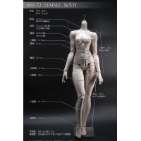 72cm girl Doll Body LIMITED【Another Secret】ANS BJD SD17 1/3 size girl doll body